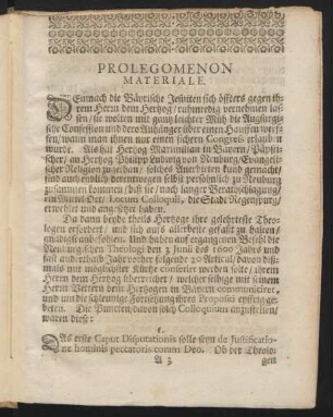 Prolegomenon Materiale