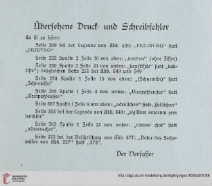 Nachträge, Berichtigungen und Druckfehler