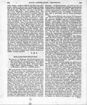Hundt-Radowsky, H.: Der Christenspiegel, oder Betrachtungen über die unmittelbare Offenbarung, über Jesus Lehre und Christenthum. Bd. 1-3. Stuttgart: Hoffmann 1830
