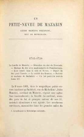 Un petit-neveu de Mazarin Louis Mancini-Mazarini duc de Nivernais