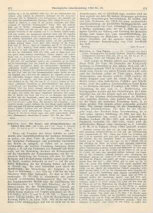 472-474 [Rezension] Maistre, Graf Joseph de, Vom Papste. 1. u. 2. Bd. Hrsg. v. Joseph Bernhart