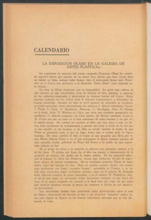 La Exposición Olazo en la Galería de Artes Plásticas