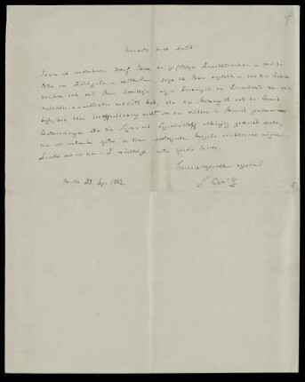 Nr. 4: Brief von Georg Waitz an Edward Schröder, Berlin, 22.4.1882