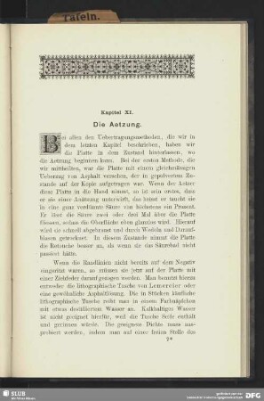 Kapitel XI. - Die Aetzung