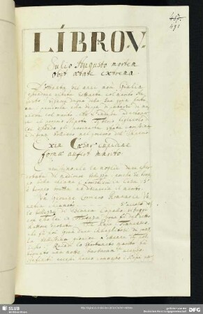 Bl. 491-507. Libro V.