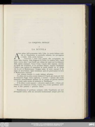 La Conquista Morale I La Scuola