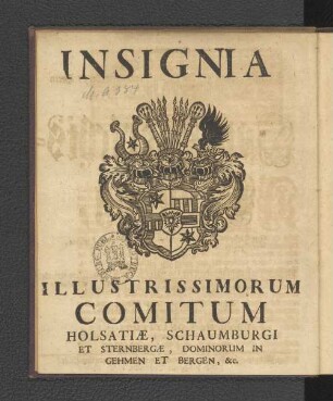 Insignia Illustrissimorum Comitum...