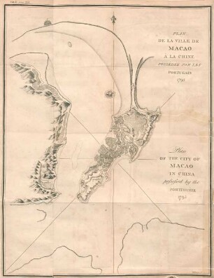 Plan de la ville de Macao à la Chine