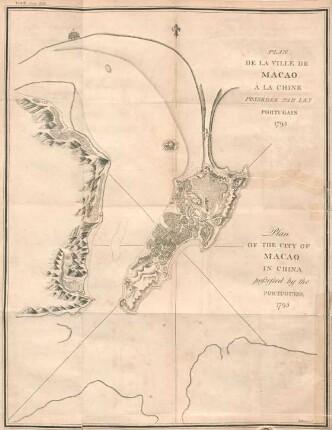 Plan de la ville de Macao à la Chine
