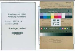 Entnazifizierung Herbert Boeninger , geb. 15.06.1896 (Notar)