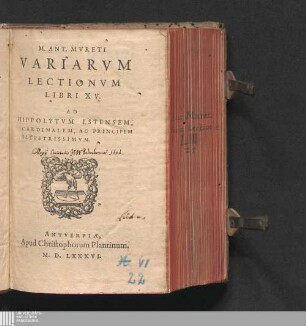 M. Ant. Mvreti Variarvm Lectionvm Libri XV