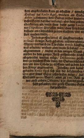 Extract-Schreibens Aus Constantinopel : Vom 15. Octobr. Anno 1686.