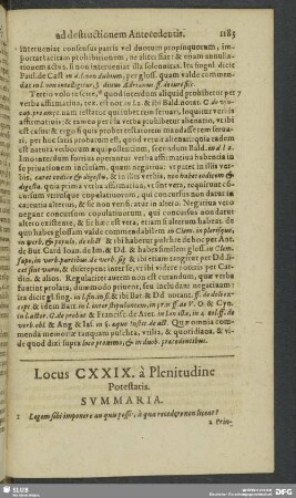 Locus CXXIX. à Plenitudine Potestatis