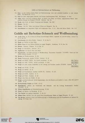 Gefäße mit Barbotine-Schmuck und Weißbemalung (Nr. 780-806)