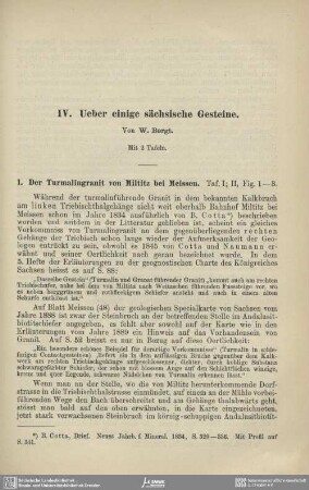 Ueber einige sächsische Gesteine