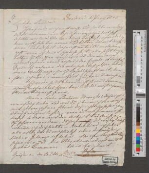 Brief an Pauline Bassenge