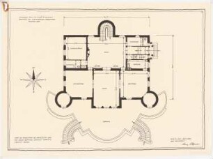Villa von Benkö, Budapest: Vorentwurf Grundriss Erdgeschoss 1:100