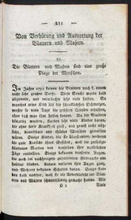 Von Verhütung und Ausrottung der Blattern und Masern