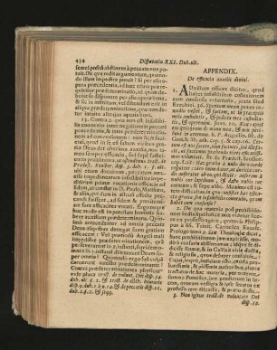 Appendix. De efficacia auxilii divini.