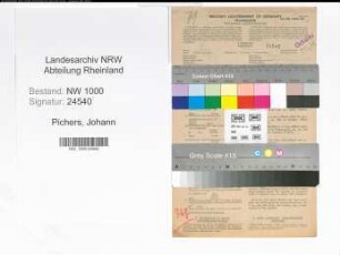 Entnazifizierung Johann Pichers, geb. 03.11.1891 (Werkzeugschlosser)