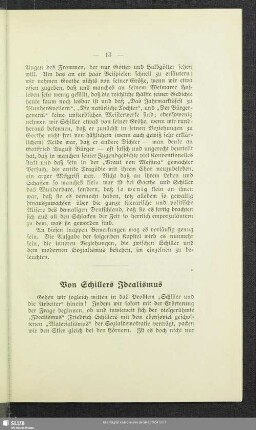 Von Schillers Idealismus