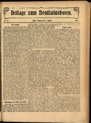 Zweite Ausgabe vom Sonntag, den 02. August 1908.