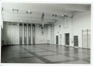 Wiederaufbau der Turnhalle der Knabenschule. Detmold. heute Weerth-Schule. ehemalige Petristraße 14