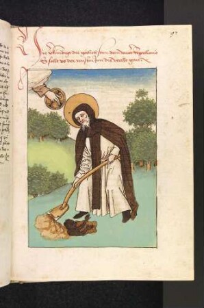 Der heilige Apollonius vergräbt den Teufel "hochvart"; (Apollonius).