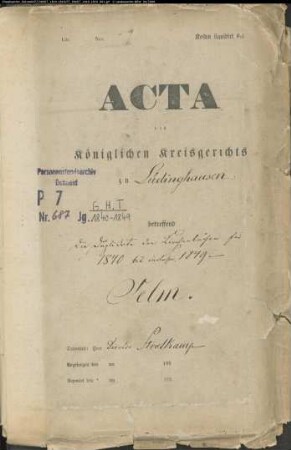 Kirchenbuchduplikate der Katholischen Gemeinde St. Ludger, Selm (GHT 1840-1849). (Gemeinde: Selm, Katholische Gemeinde)