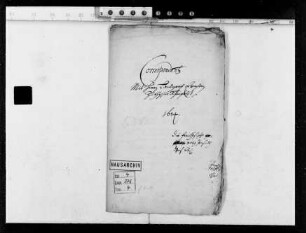 Korrespondenz der Landgräfin Elisabeth Dorothea mit Landgraf Ernst v. Hessen-Rheinfels (2 Briefe)