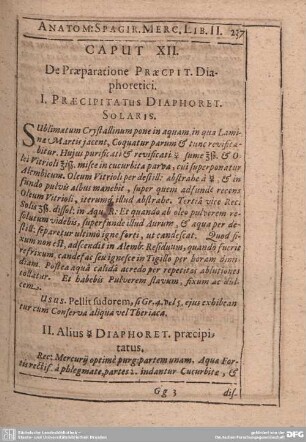 Caput XII. De Praeparatione Praecpit. Diaphoretici.