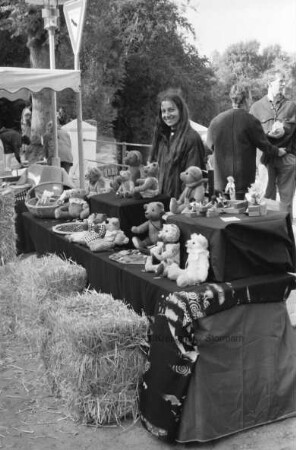 Kunsthandwerkermarkt an der Trittauer Wassermühle: Ariane De Ruffray aus Sandesneben mit handgearbeiteten Teddys