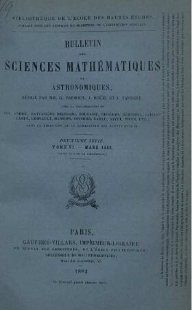 Tome VI. - Mars 1882.