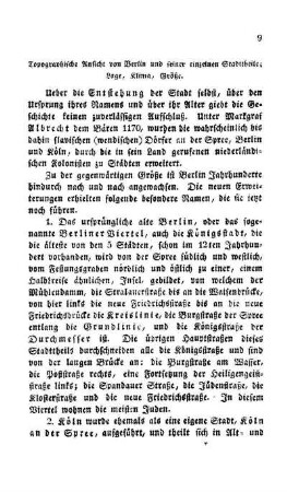 Topographische Ansicht von Berlin und seiner einzelnen Stadttheile; Lage, Klima, Größe