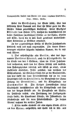 Topographische Ansicht von Berlin und seiner einzelnen Stadttheile; Lage, Klima, Größe