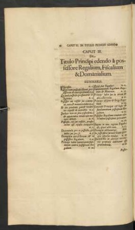 Caput III. De Titulo Principi edendo a possessore Regalium, Fiscalium & Domanialium.