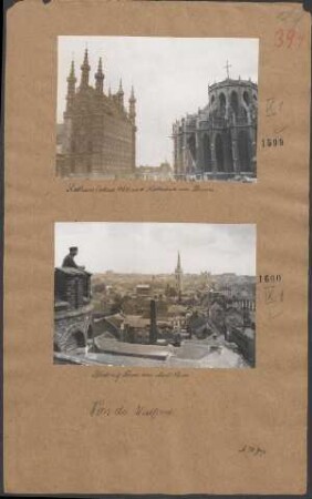 Rathaus (erbaut 1463) und Kathedrale von Löwen