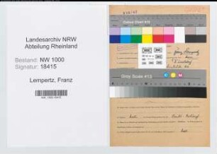 Entnazifizierung Franz Lempertz, geb. 22.05.1907 (Kaufmann)
