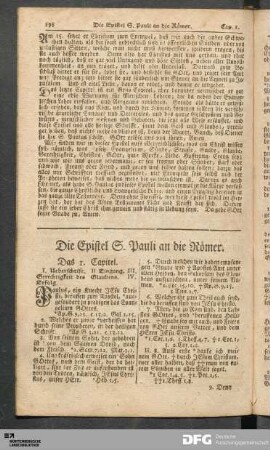 Die Epistel S. Pauli an die Römer.