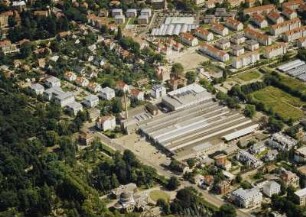 Stadtteilansicht mit Johannisfriedhof und Straßenbahnhof Tolkewitz