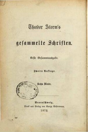 Theodor Storm's Sämtliche Schriften : Erste Gesammtausgabe. 3