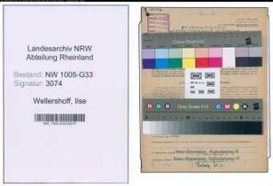 Entnazifizierung Ilse Wellershoff , geb. 09.04.1914 (Lehrerin)