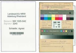 Entnazifizierung Agnes Schaefer , geb. 30.09.1903 ()