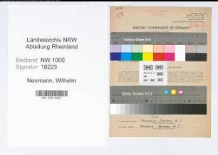 Entnazifizierung Wilhelm Neumann, geb. 30.08.1902 (Konstrukteur)