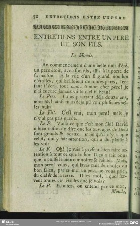 Entretiens Entre Un Pere Et Son Fils