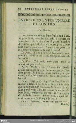 Entretiens Entre Un Pere Et Son Fils