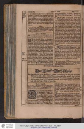 Das Fünffte Buch Mosis.