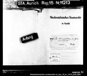 Die Wiedereinrichtung der Patrimonialgerichte Dornum, Lütetsburg, Jennelt, Evenburg und Gödens