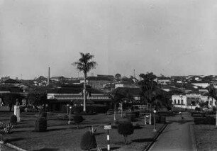 Blick über São Carlos : Blick über einen Park und Häuser von São Carlos.
