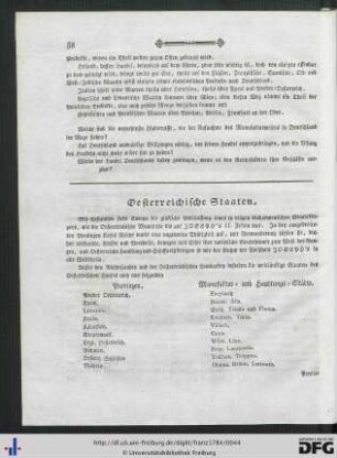 Oesterreichische Staaten.
